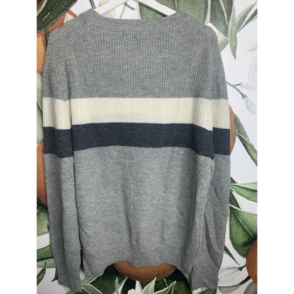 Slate & Stone Mens XL Gray Color Blocked Knit Construction Sweater Crew Neck New - Picture 5 of 6